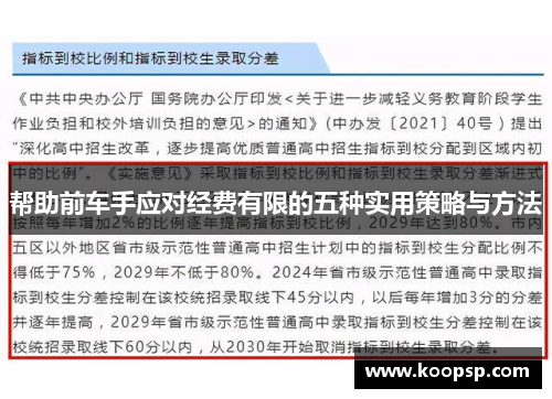 帮助前车手应对经费有限的五种实用策略与方法